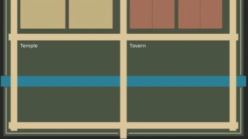 Our DnD city map maker with river and bridge settings enabled